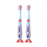 FLOSSBRUSH CEPILLO NIÑO 3-6 AÑOS PACK 2 UDS COLOR AZUL Y ROJO