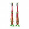 FLOSSBRUSH CEPILLO NIÑO 3-6 AÑOS PACK 2 UDS COLOR ROJO Y VERDE