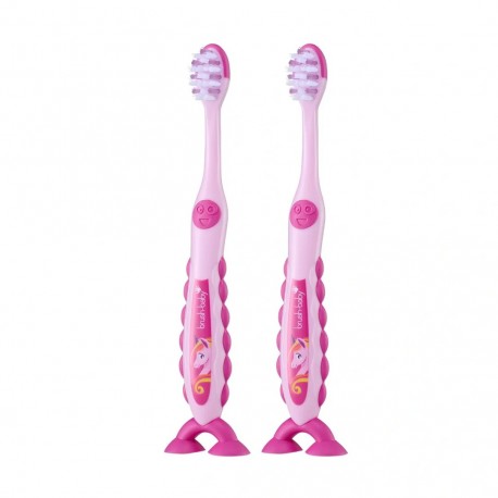 FLOSSBRUSH CEPILLO NIÑO 3-6 AÑOS PACK 2 UDS COLOR ROSA
