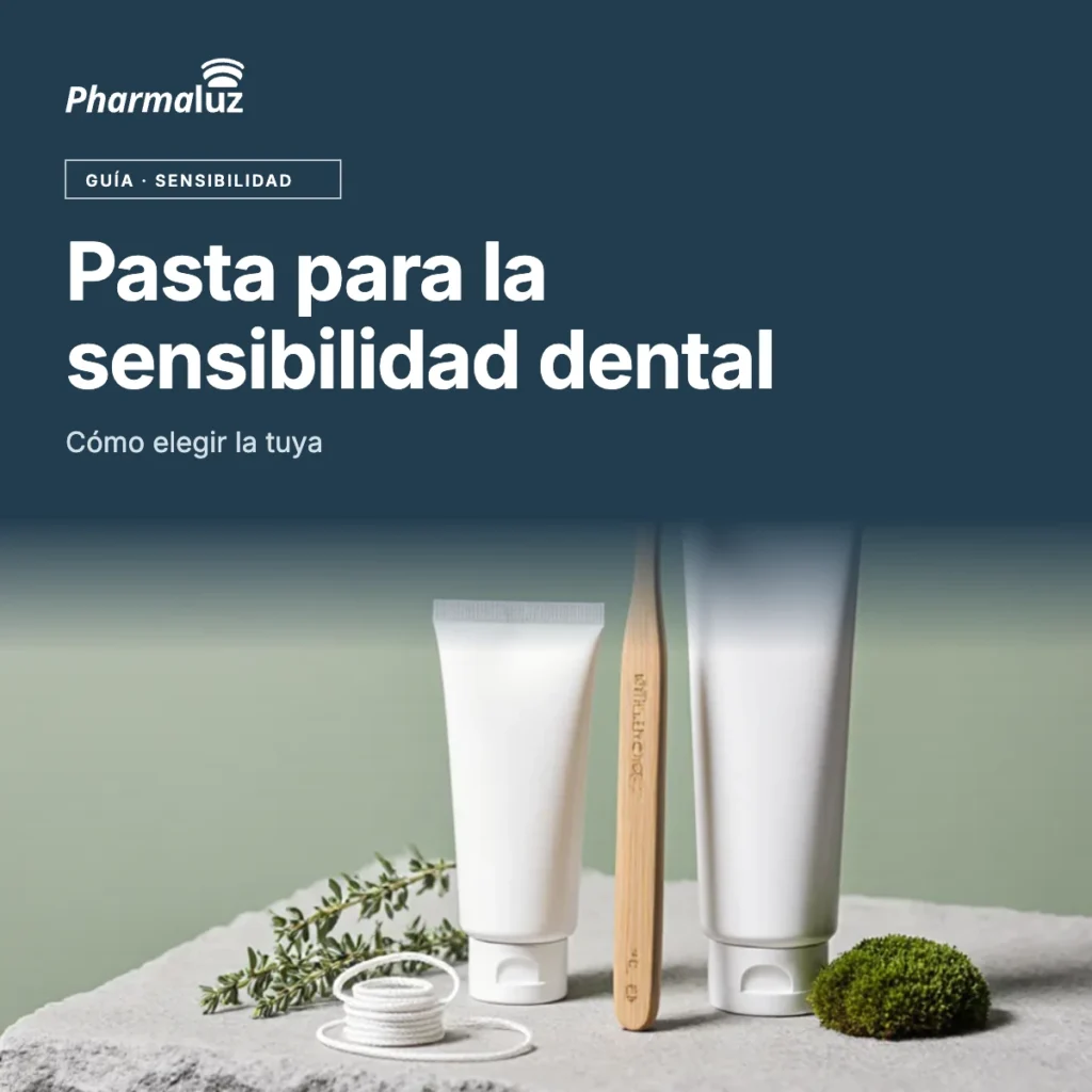 Cepillo de bambú, tubo de pasta dental, cepillos interdentales e hilo dental sobre fondo verde salvia