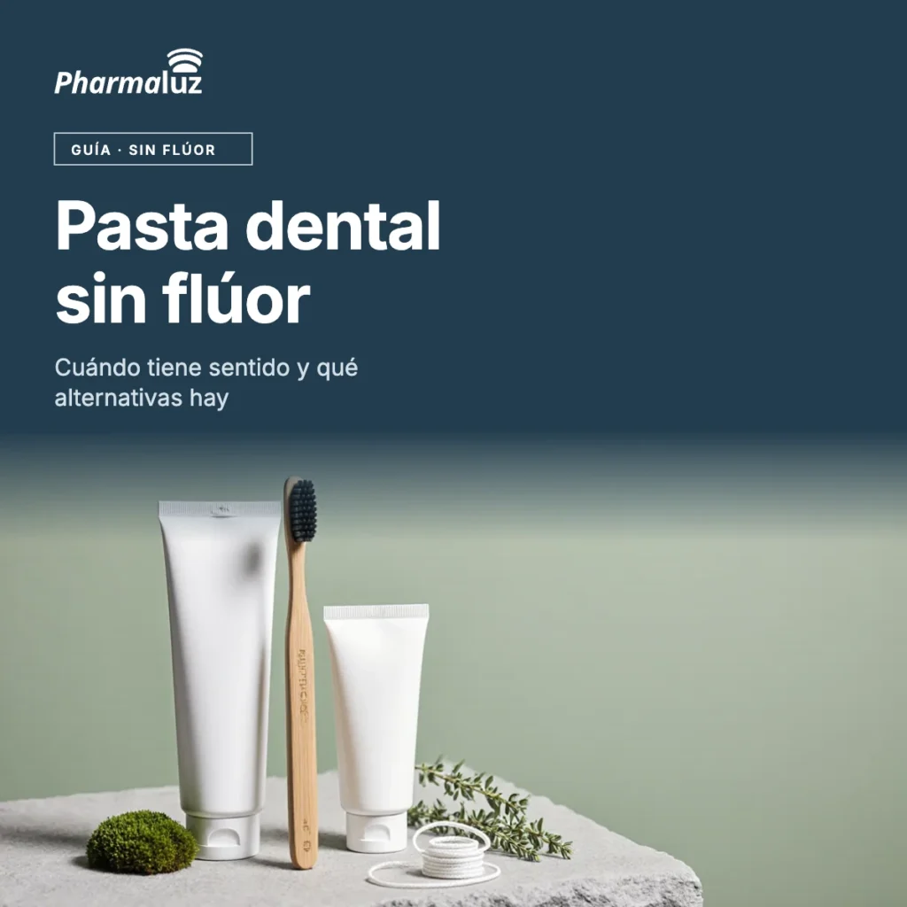 Cepillo de bambú, tubo de pasta dental, cepillos interdentales e hilo dental sobre fondo verde salvia
