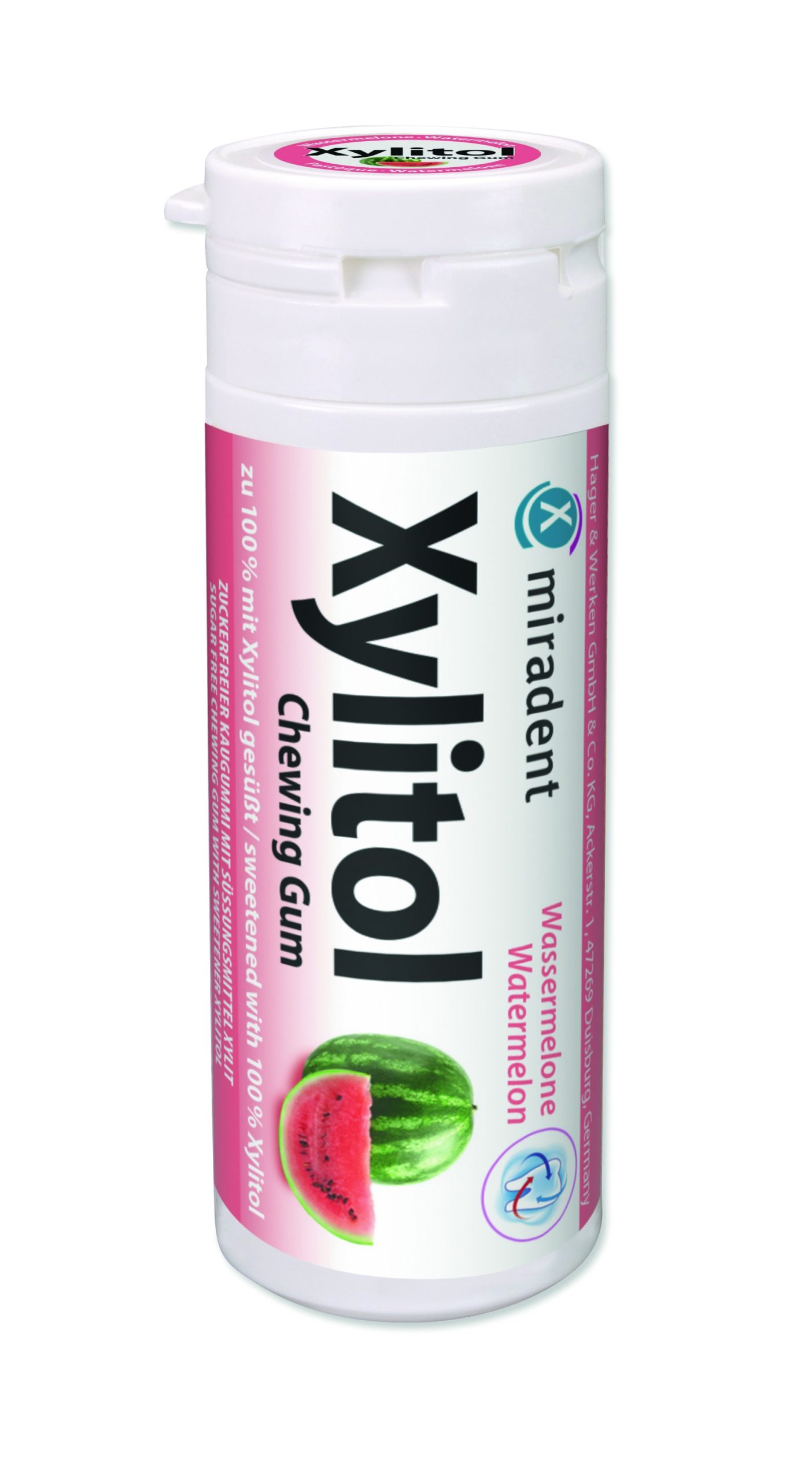 Chicles Xylitol Miradent sabor Sandia bote 30 gr